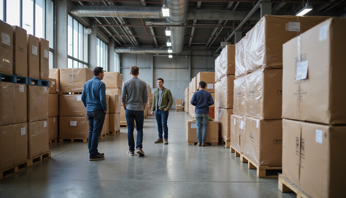Shoppers browsing bulk goods in a well-lit Costco warehouse. Shoppers browsing bulk goods in a well-lit Costco warehouse.